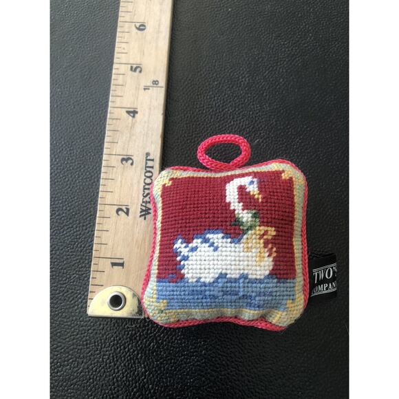 Two's Company 12 Days Of Christmas Mini Needlepoint Pillow Ornament Replacement - Picture 2 of 3